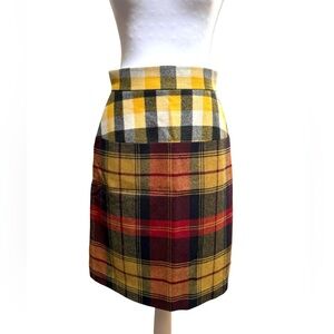 Brooks Brothers Black Fleece Womens Multicolored Plaid 100% Wool Skirt XS / 2
